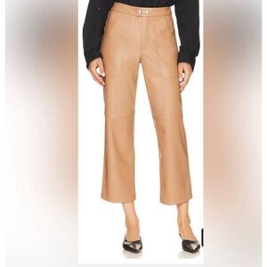 Blank NYC THE BAXTER IN LUCKY NUMBER PANT faux Leather Pants Tan Size 24 Nwt
